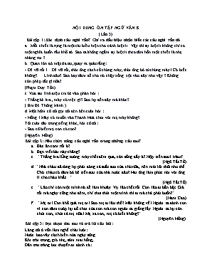 Nội dung ôn tập Ngữ văn 8 (Lần 3)